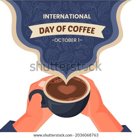 International coffee day graphic illustration