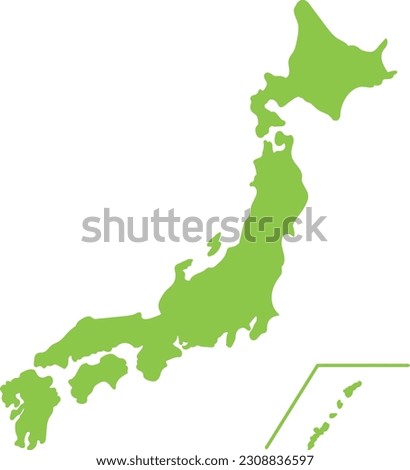 Silhouette material of a map of Japan