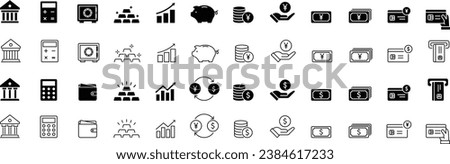 Vector Business Icon Set Related to Money