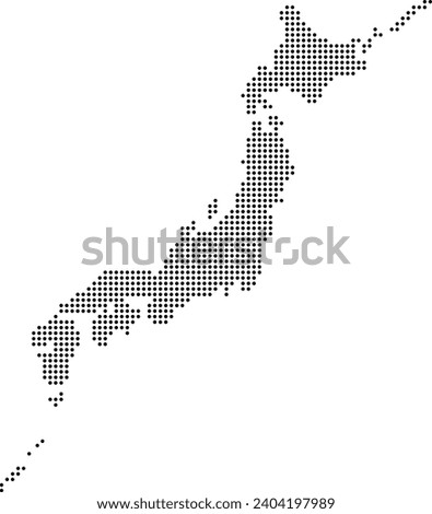 Vector Illustration of a Dotted Map of Japan