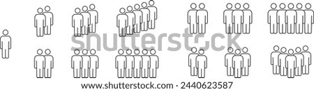Set of Monochrome Pictograms of People in Vector