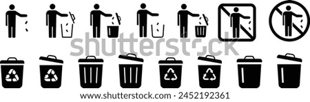 Vector Trash Disposal Pictogram Set