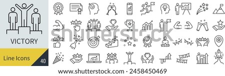 Vector Winner Line Art Icon Set