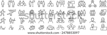 Set of Pictograms of Business-related Line Drawings