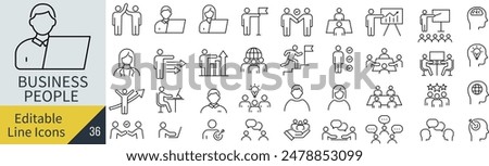 Set of Pictograms of Business-related Line Drawings