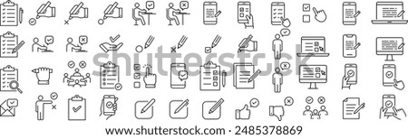 Line drawing icon set for vector surveys