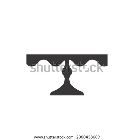 Stand cake in flat icon style. Empty tray for fruit and desserts. Vector illustration isolated on white background.