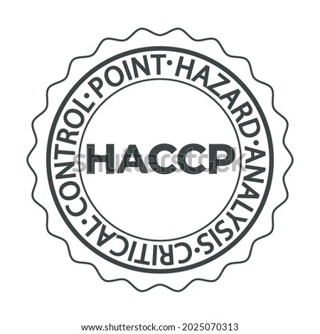 HACCP stamp. Hazard analysis critical control points icon. Vector logo template.