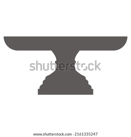 Cake stand in flat icon style. Empty tray for fruit and desserts. Vector silhouette