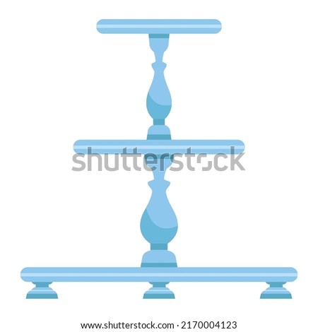 Cake stand in flat icon style. Empty tray for fruit and desserts. Vector illustration