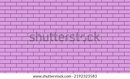 Pink brick wall. Cute tile background for baby girl. Pastel cement blocks for house and floor. Vector seamless illustration.