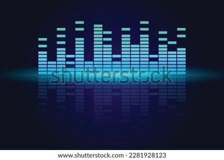 Equaliser neon wave. Audio eq soundwaves. Music bat background. Abstract vector illustration.