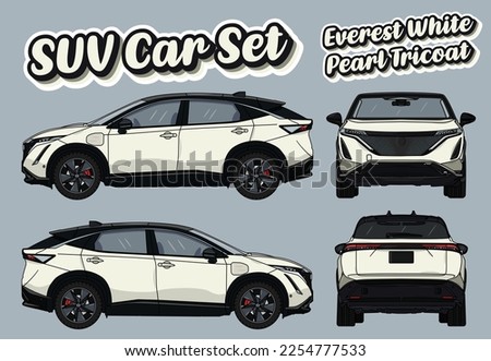 SUV Cars set that includes 4 EVs with the color named 