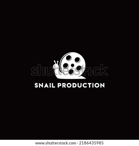abstract cinema logo vector template isolated with snail shape on white background