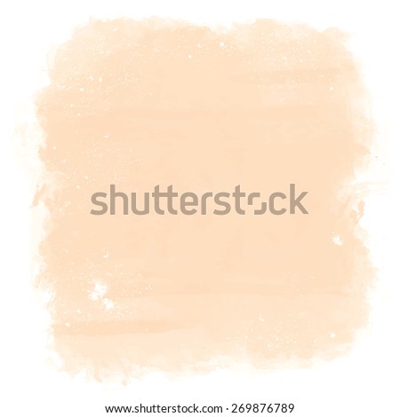 Abstract artistic elegant classic pastel vector watercolor spot hand painted background. Copy text template. Vintage faded colors. Peach or beige shades. Isolated. Grunge texture. Artist collection.