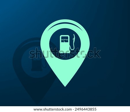 Vector illustration with shadow on blue background with gradient