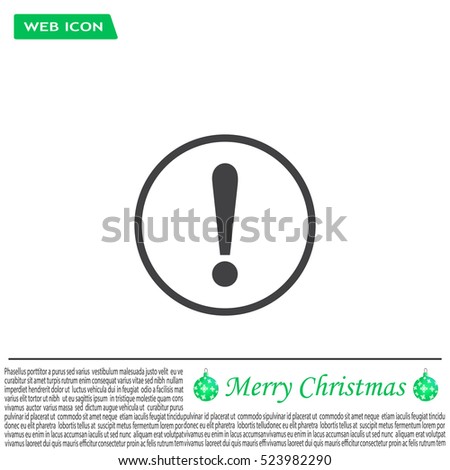 Exclamation mark. Exclamation mark. Hazard warning symbol. Flat design style. Vector EPS 10.