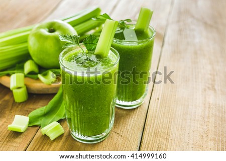 Image, Stock Photo Delicious green smoothie with frothy in glass