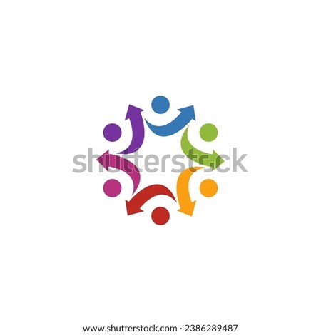 people arrow team group logo icon silhouette abstract