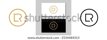 r letter sign icon white and black log