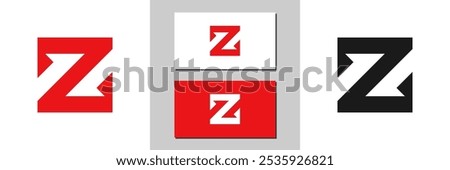 z letter sign icon white and black logo