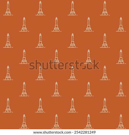 Tugu Muda Semarang Vector Seamless Pattern