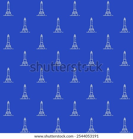 Tugu Muda Semarang Vector Seamless Pattern