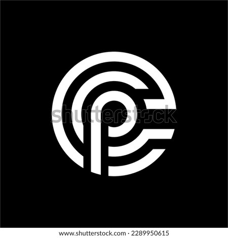 Logo design circle monogram alphabet letter icon CCP, PCC, CPC, C, P and C