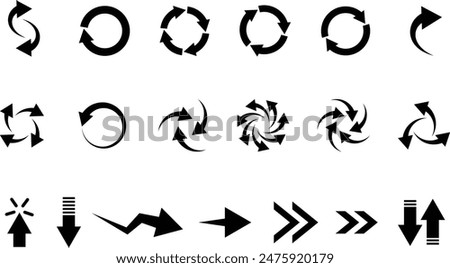 Black arrow vector icon pack Design