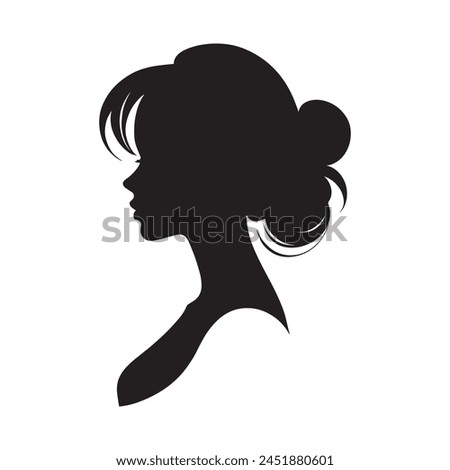 Woman head silhouette vector illustration