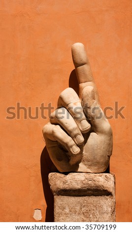 Hand. The lifted finger
