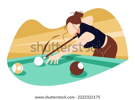 Similar – Image, Stock Photo Play billiards Pool (game)