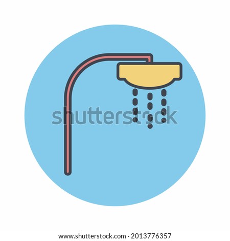 Shower - Colour Mate Style.Can be used in web and mobile.Logo element illustration.symbol design.Editable stroke