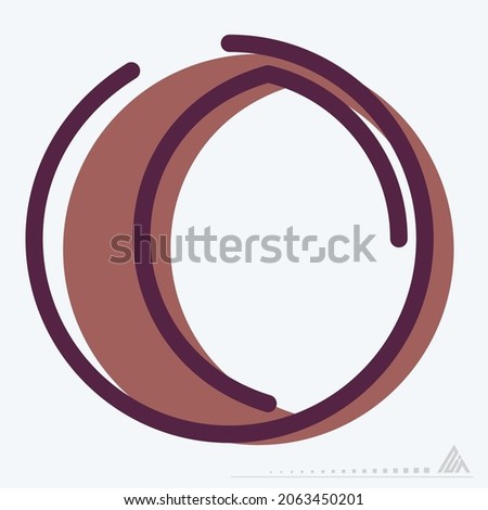 Icon First Quarter Moon - MBE Syle - Simple illustration, Editable stroke, Design template vector, Good for prints, posters, advertisements, announcements, info graphics, etc.