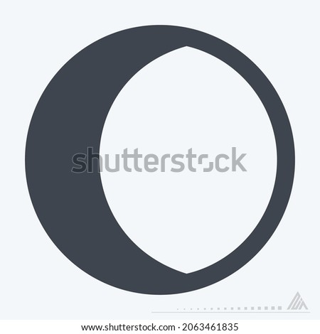 Icon First Quarter Moon - Glyph Style - Simple illustration, Editable stroke, Design template vector, Good for prints, posters, advertisements, announcements, info graphics, etc.