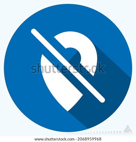 Icon Gps Signal Off - Long Shadow Style - Simple illustration, Editable stroke, Design template vector, Good for prints, posters, advertisements, announcements, info graphics, etc.