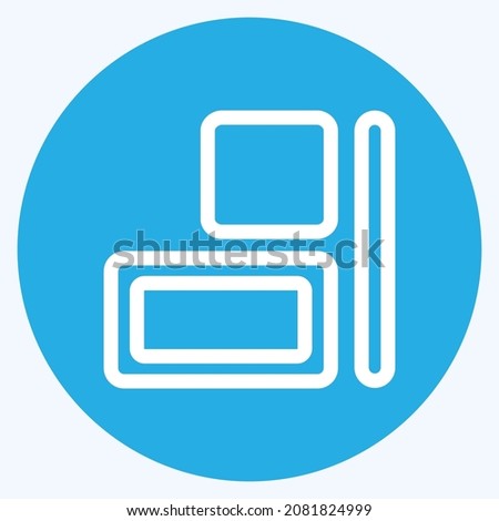 Icon Horizontal Align Right - Blue Eyes Style,Simple illustration,Editable stroke (1),Design template vector, Good for prints, posters, advertisements, announcements, info graphics, etc.