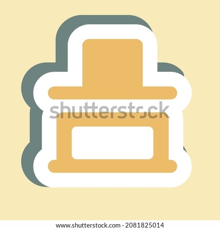 Sticker Vertical Distribute Button - Color Mate Style,Simple illustration,Editable stroke,Design template vector, Good for prints, posters, advertisements, announcements, info graphics, etc.
