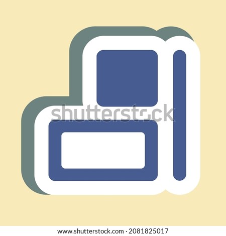Sticker Horizontal Align Right - Color Mate Style,Simple illustration,Editable stroke,Design template vector, Good for prints, posters, advertisements, announcements, info graphics, etc.