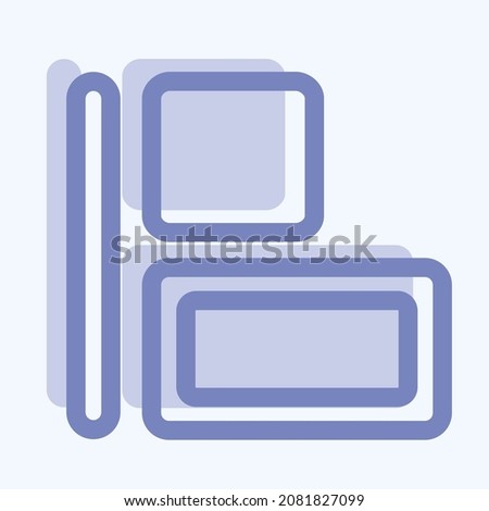 Icon Horizontal Align Left - Two Tone Style,Simple illustration,Editable stroke,Design template vector, Good for prints, posters, advertisements, announcements, info graphics, etc.