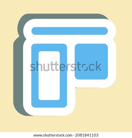 Sticker Vertical Align Top - Color Mate Style,Simple illustration,Editable stroke,Design template vector, Good for prints, posters, advertisements, announcements, info graphics, etc.
