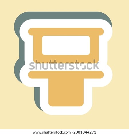 Sticker Vertical Distribute Top - Color Mate Style,Simple illustration,Editable stroke,Design template vector, Good for prints, posters, advertisements, announcements, info graphics, etc.