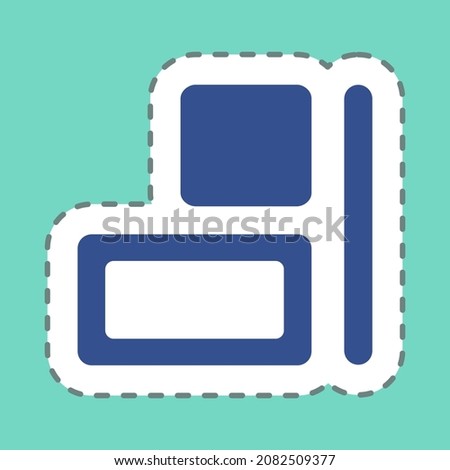 Sticker Horizontal Align Right - Line Cut,Simple illustration,Editable stroke,Design template vector, Good for prints, posters, advertisements, announcements, info graphics, etc.