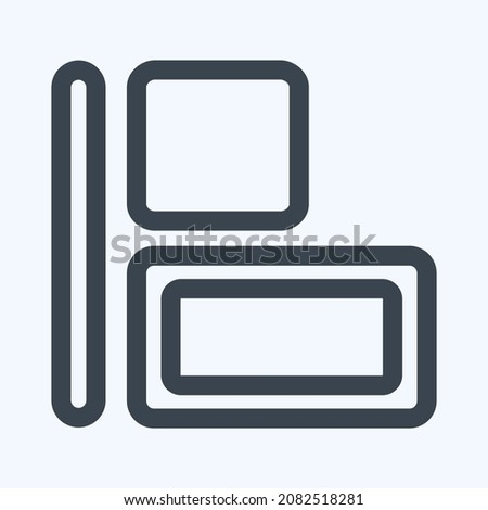 Icon Horizontal Align Left - Line Style,Simple illustration,Editable stroke,Design template vector, Good for prints, posters, advertisements, announcements, info graphics, etc.
