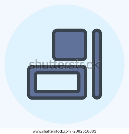 Icon Horizontal Align Right - Color Mate Style,Simple illustration,Editable stroke,Design template vector, Good for prints, posters, advertisements, announcements, info graphics, etc.