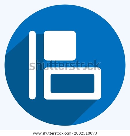 Icon Horizontal Align Left - Long Shadow Style,Simple illustration,Editable stroke,Design template vector, Good for prints, posters, advertisements, announcements, info graphics, etc.