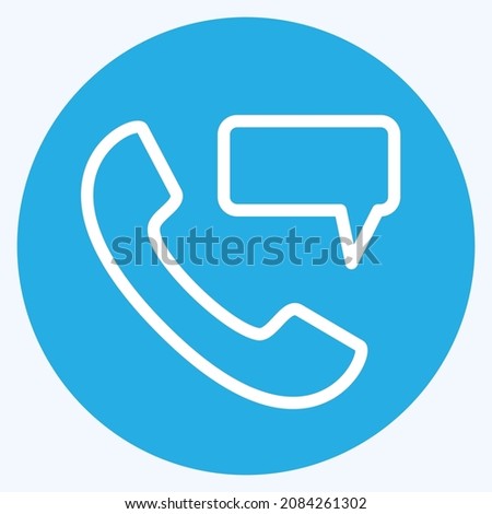 Icon Perm Phone Massage - Blue Eyes Style - Simple illustration,Editable stroke,Design template vector, Good for prints, posters, advertisements, announcements, info graphics, etc.