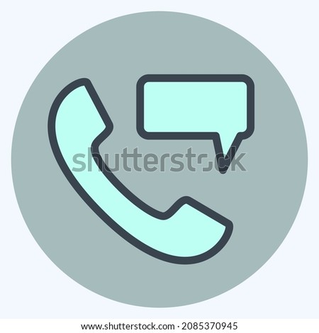 Icon Perm Phone Massage - Color Mate Style - Simple illustration,Editable stroke,Design template vector, Good for prints, posters, advertisements, announcements, info graphics, etc.
