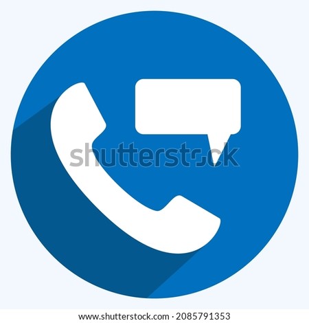 Icon Perm Phone Massage - Long Shadow Style - Simple illustration,Editable stroke,Design template vector, Good for prints, posters, advertisements, announcements, info graphics, etc.