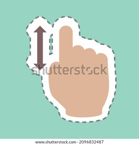 Sticker Vertical Scroll 1 - Line Cut - Simple illustration,Editable stroke,Design template vector, Good for prints, posters, advertisements, announcements, info graphics, etc.